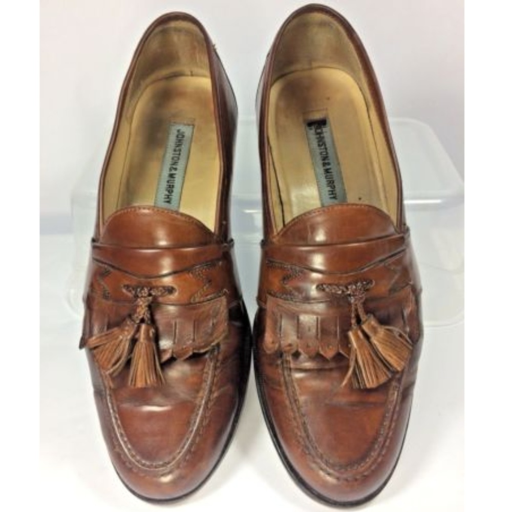 Johnston Murphy Mens Brown Moc Toe Loafers 9.5